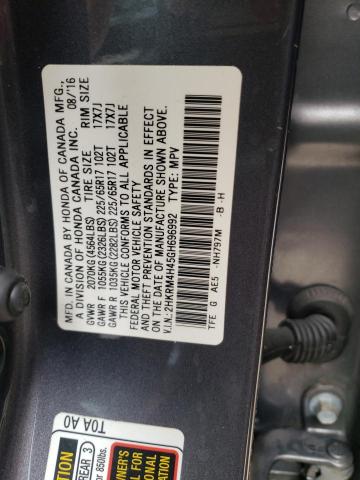 Photo 10 from auction – 2016 HONDA CR-V SE with VIN 2HKRM4H45GH696992