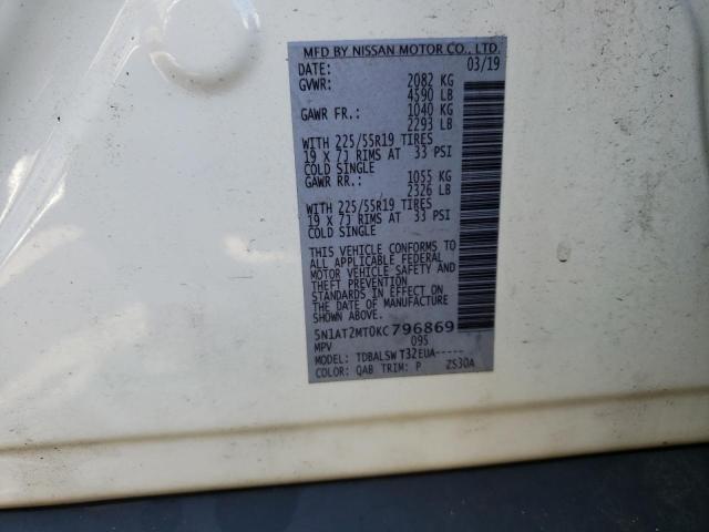 Photo 10 from auction – 2019 NISSAN ROGUE S with VIN 5N1AT2MT0KC796869