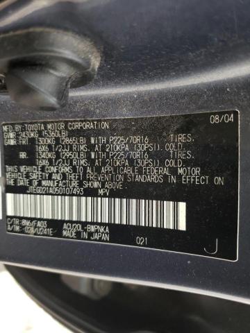 Photo 10 from auction – 2005 TOYOTA HIGHLANDER with VIN JTEGD21A050107493