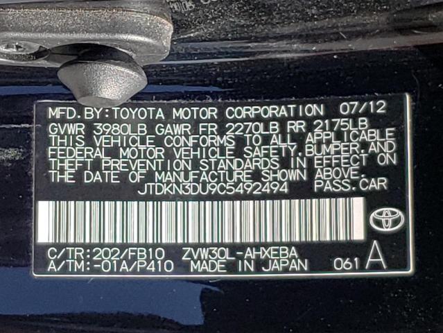 Photo 10 from auction – 2012 TOYOTA PRIUS with VIN JTDKN3DU9C5492494