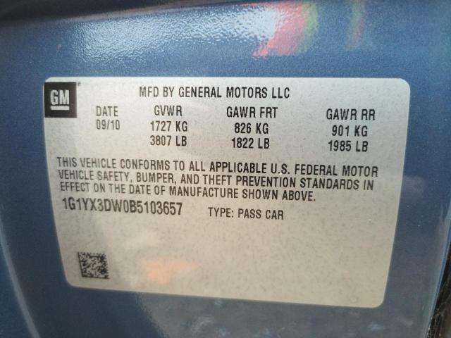 Photo 10 from auction – 2011 CHEVROLET CORVETTE G with VIN 1G1YX3DW0B5103657
