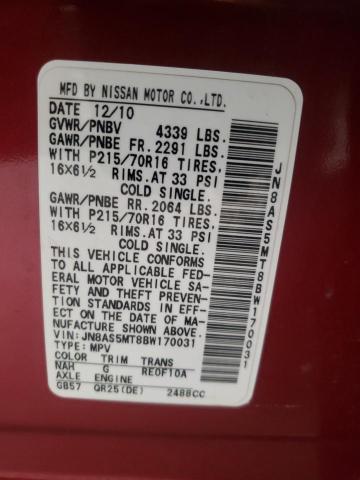 Photo 10 from auction – 2011 NISSAN ROGUE S with VIN JN8AS5MT8BW170031