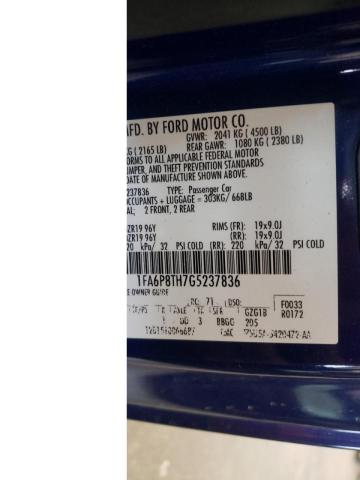 Photo 10 from auction – 2016 FORD MUSTANG with VIN 1FA6P8TH7G5237836