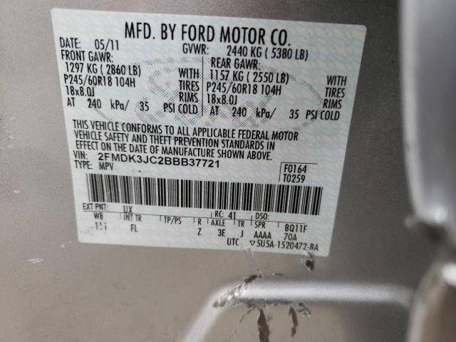 Photo 10 from auction – 2011 FORD EDGE SEL with VIN 2FMDK3JC2BBB37721