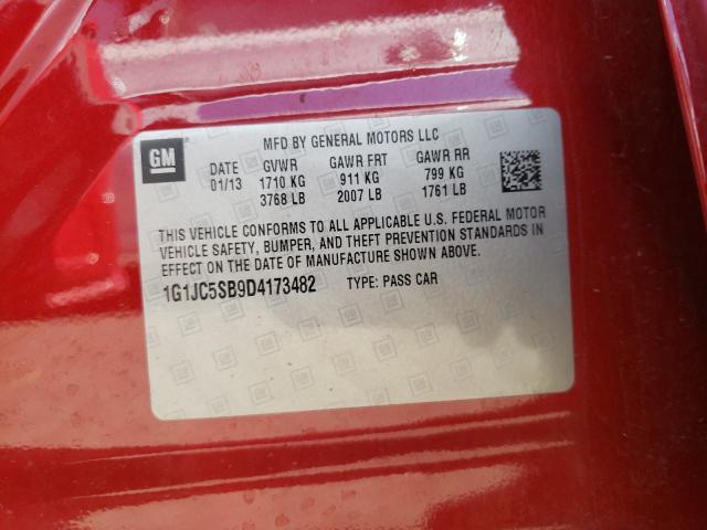 Photo 10 from auction – 2013 CHEVROLET SONIC LT with VIN 1G1JC5SB9D4173482