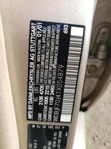 Photo 10 from auction – 2001 MERCEDES-BENZ E 430 with VIN WDBJF70J41X054879