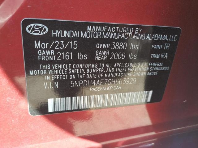 Photo 10 from auction – 2016 HYUNDAI ELANTRA SE with VIN 5NPDH4AE7GH663929