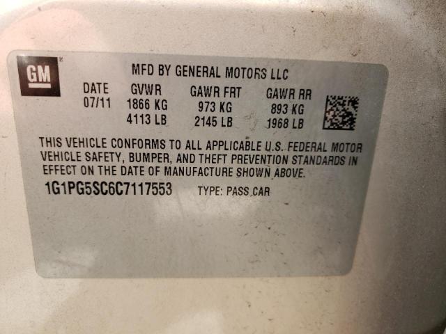 Photo 10 from auction – 2012 CHEVROLET CRUZE with VIN 1G1PG5SC6C7117553
