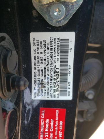 Photo 10 from auction – 2018 HONDA INSIGHT EX with VIN 19XZE4F57KE004012