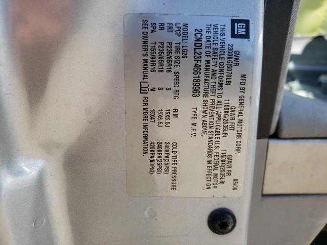 Photo 10 from auction – 2006 CHEVROLET EQUINOX LS with VIN 2CNDL23F466189963