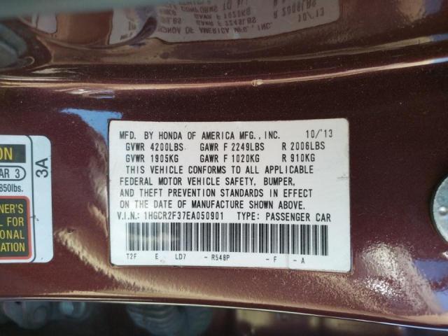 Photo 10 from auction – 2014 HONDA ACCORD LX with VIN 1HGCR2F37EA050901
