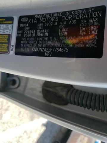 Photo 10 from auction – 2015 KIA SOUL with VIN KNDJN2A22F7764675