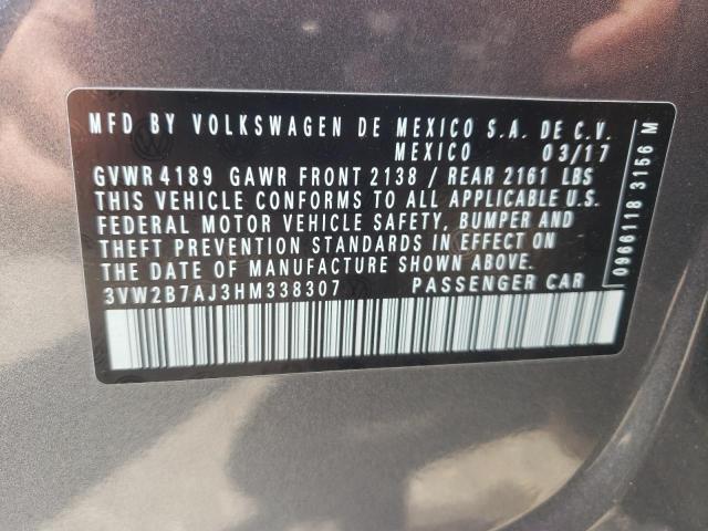 Photo 10 from auction – 2017 VOLKSWAGEN JETTA S with VIN 3VW2B7AJ3HM338307