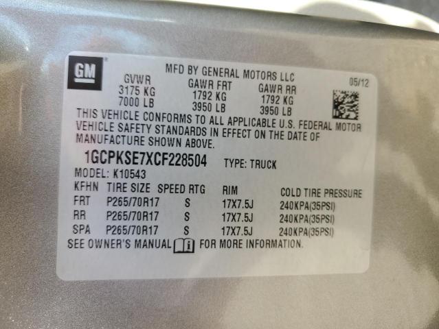 Photo 10 from auction – 2012 CHEVROLET SILVERADO with VIN 1GCPKSE7XCF228504