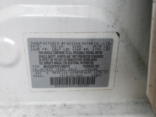 Photo 10 from auction – 2015 NISSAN VERSA NOTE with VIN 3N1CE2CPXFL355727