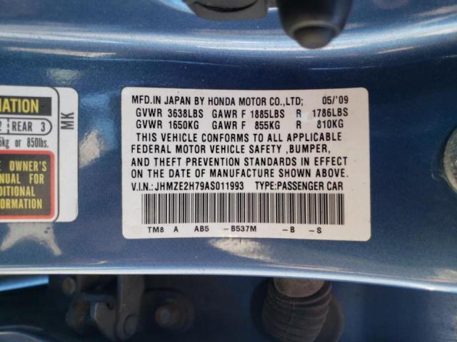 Photo 10 from auction – 2010 HONDA INSIGHT EX with VIN JHMZE2H79AS011993