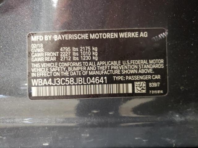 Photo 10 from auction – 2018 BMW 430XI GRAN with VIN WBA4J3C58JBL04641