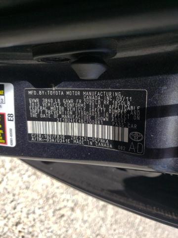 Photo 10 from auction – 2011 TOYOTA COROLLA BA with VIN 2T1BU4EE4BC700881