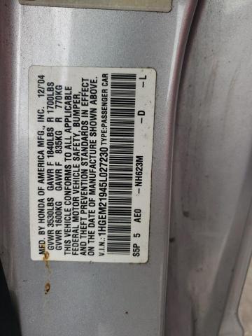 Photo 10 from auction – 2005 HONDA CIVIC with VIN 1HGEM21945L027230