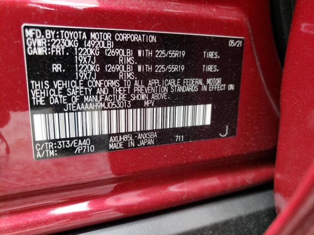 Photo 10 from auction – 2021 TOYOTA VENZA LE with VIN JTEAAAAH9MJ053013