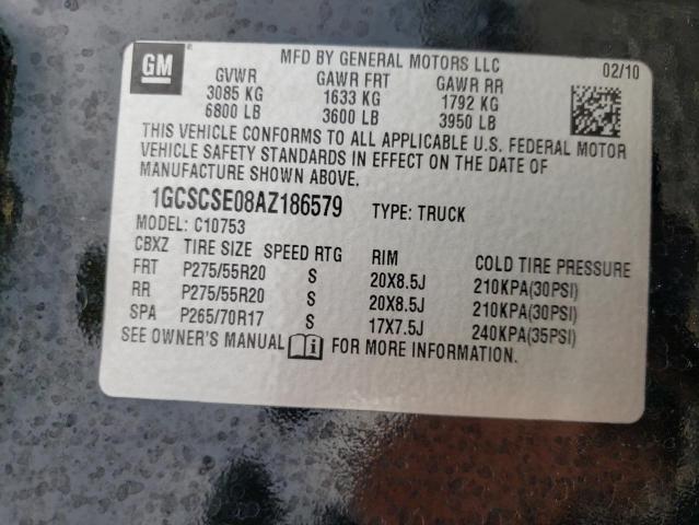 Photo 10 from auction – 2010 CHEVROLET SILVERADO with VIN 1GCSCSE08AZ186579