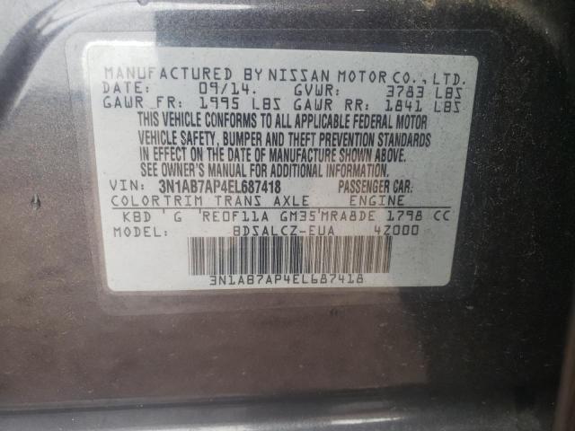 Photo 10 from auction – 2014 NISSAN SENTRA S with VIN 3N1AB7AP4EL687418