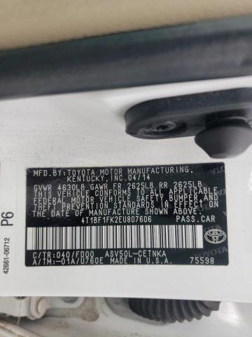 Photo 10 from auction – 2014 TOYOTA CAMRY L with VIN 4T1BF1FK2EU807606