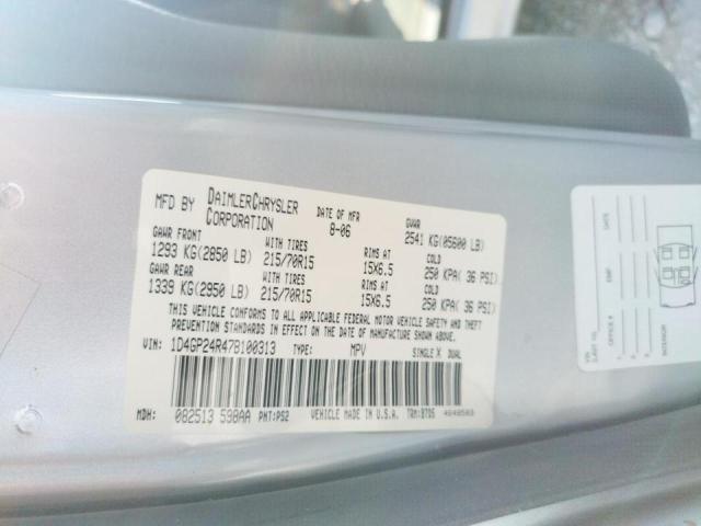 Photo 10 from auction – 2007 DODGE GRAND CARA with VIN 1D4GP24R47B100313