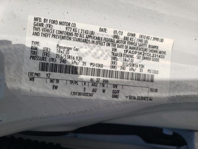 Photo 10 from auction – 2013 FORD FOCUS SE with VIN 1FADP3K21DL231433