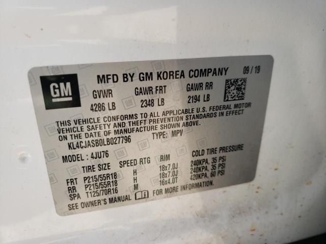 Photo 10 from auction – 2020 BUICK ENCORE PRE with VIN KL4CJASB0LB027796