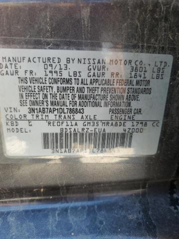 Photo 10 from auction – 2013 NISSAN SENTRA S with VIN 3N1AB7AP1DL786843