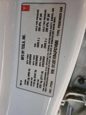 Photo 10 from auction – 2018 TESLA MODEL 3 with VIN 5YJ3E1EB4JF074586