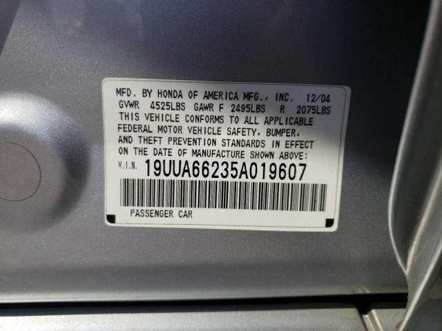 Photo 10 from auction – 2005 ACURA TL with VIN 19UUA66235A019607