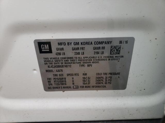 Photo 10 from auction – 2016 BUICK ENCORE with VIN KL4CJASB8GB740712