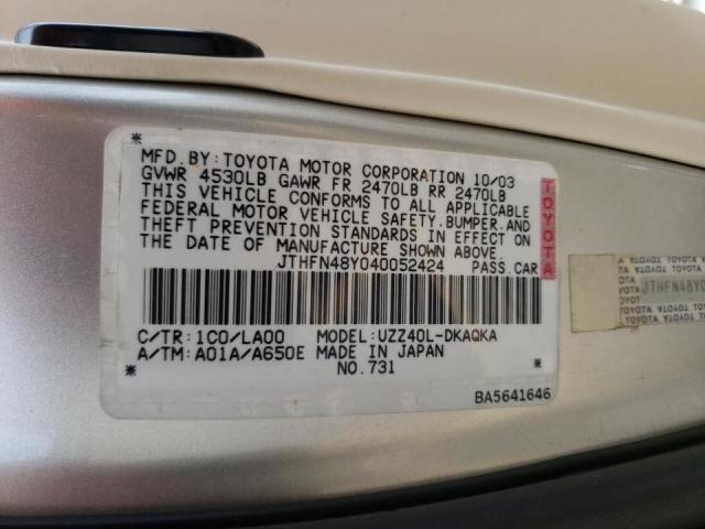 Photo 10 from auction – 2004 LEXUS SC 430 with VIN JTHFN48Y040052424