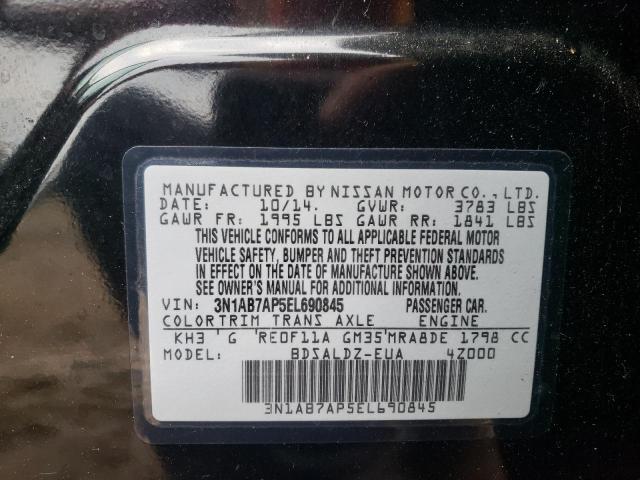 Photo 10 from auction – 2014 NISSAN SENTRA S with VIN 3N1AB7AP5EL690845
