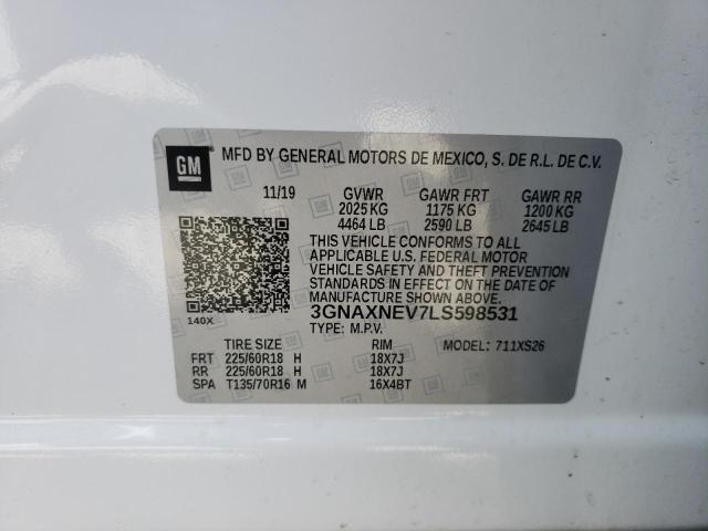 Photo 10 from auction – 2020 CHEVROLET EQUINOX PR with VIN 3GNAXNEV7LS598531