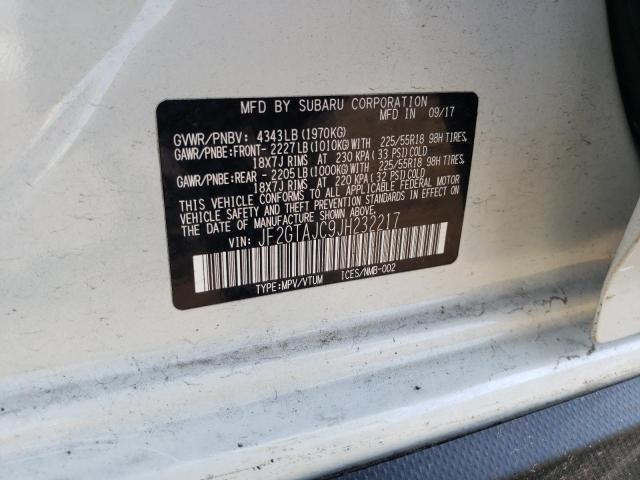 Photo 10 from auction – 2018 SUBARU CROSSTREK with VIN JF2GTAJC9JH232217