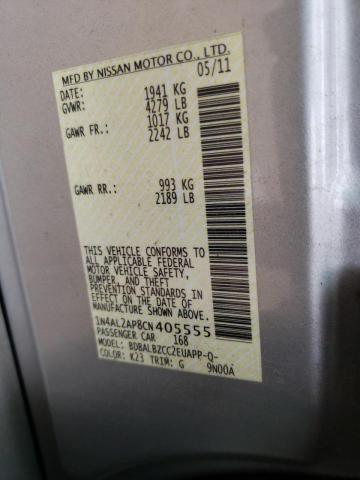 Photo 10 from auction – 2012 NISSAN ALTIMA BAS with VIN 1N4AL2AP8CN405555
