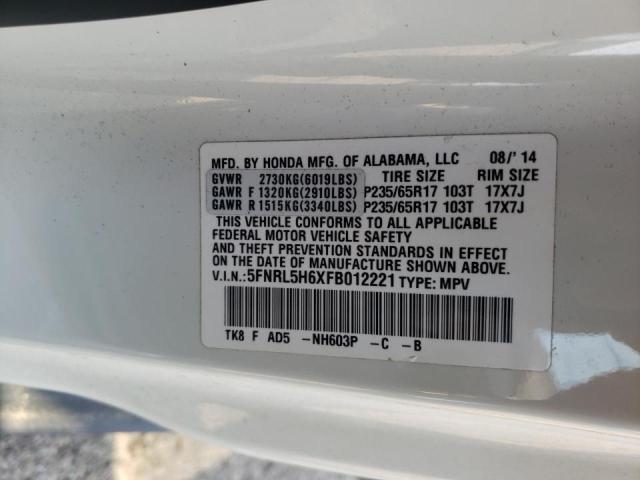 Photo 10 from auction – 2015 HONDA ODYSSEY EX with VIN 5FNRL5H6XFB012221