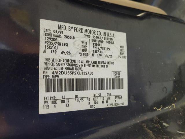 Photo 10 from auction – 1999 MERCURY MOUNTAINEE with VIN 4M2DU55P2XUJ32750