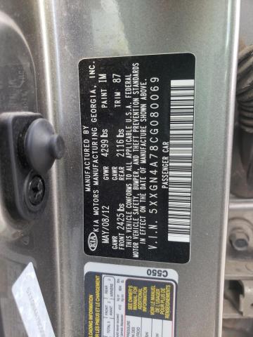 Photo 10 from auction – 2012 KIA OPTIMA EX with VIN 5XXGN4A78CG080069