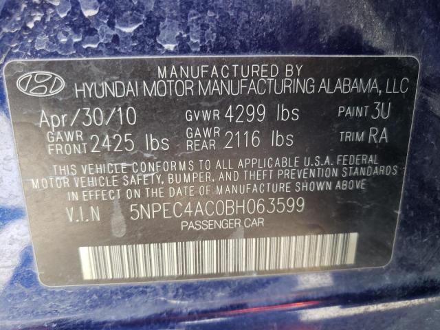 Photo 10 from auction – 2011 HYUNDAI SONATA SE with VIN 5NPEC4AC0BH063599