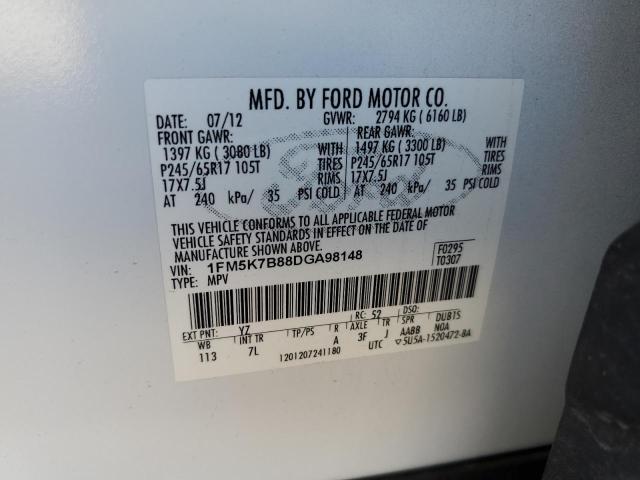 Photo 10 from auction – 2013 FORD EXPLORER with VIN 1FM5K7B88DGA98148