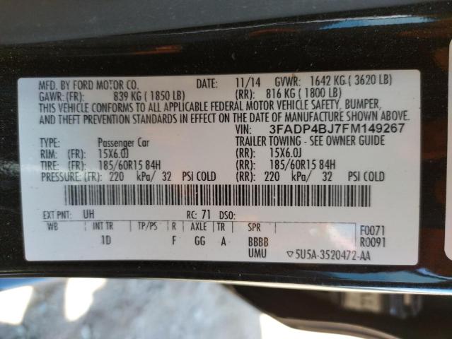 Photo 10 from auction – 2015 FORD FIESTA SE with VIN 3FADP4BJ7FM149267