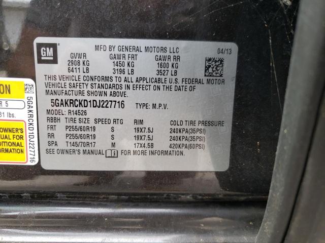 Photo 10 from auction – 2013 BUICK ENCLAVE with VIN 5GAKRCKD1DJ227716