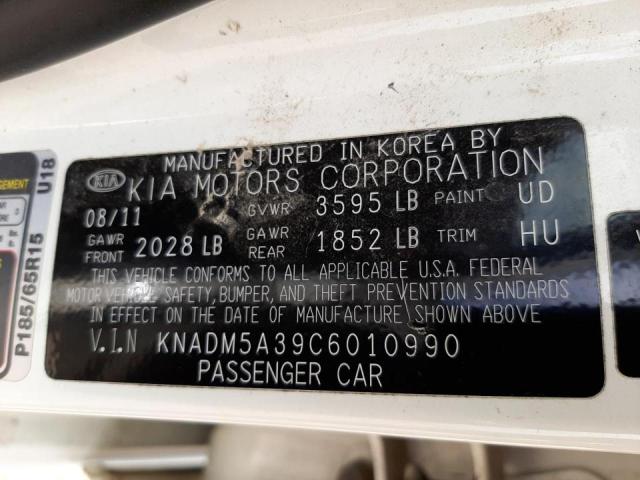 Photo 10 from auction – 2012 KIA RIO LX with VIN KNADM5A39C6010990