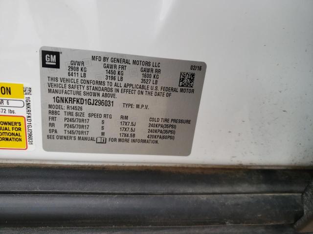 Photo 10 from auction – 2016 CHEVROLET TRAVERSE L with VIN 1GNKRFKD1GJ296031