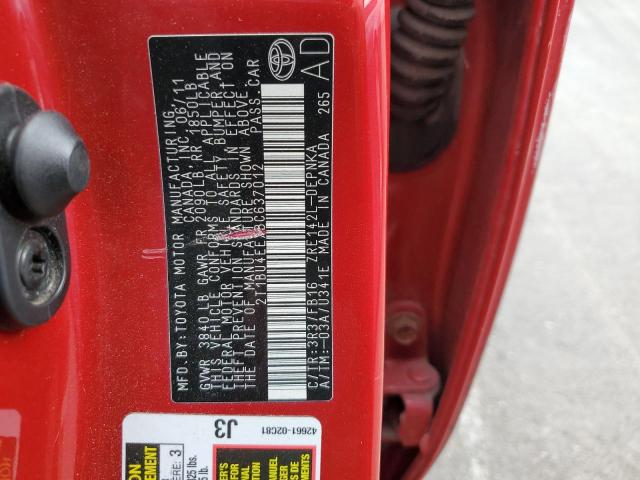 Photo 10 from auction – 2011 TOYOTA COROLLA BA with VIN 2T1BU4EEXBC637012