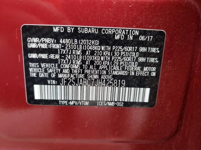 Photo 10 from auction – 2018 SUBARU FORESTER 2 with VIN JF2SJABC7JH425819